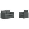 vidaXL Sofa 2 pcs M&oslash;rkegr&aring; 196 x 82 x 85 cm Stof