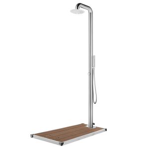 vidaXL havebruser med brun bund 230 cm rustfrit st&aring;l