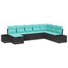 vidaXL Havesofa S&aelig;t 8 stk. Sort polyrattan