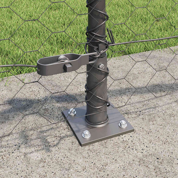 vidaXL Hegnspæl Grå 50 x 0,4 m (50 mm net) Stål og PVC