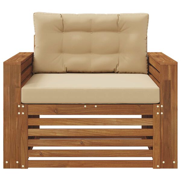 vidaXL Udend&oslash;rs sofagruppe Soli Akacietr&aelig; og polyester Naturfarvet