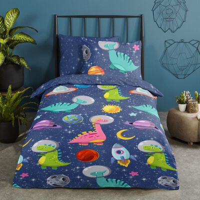Good Morning sengetøj til børn DINOSPACE 140x200/220 cm flerfarvet