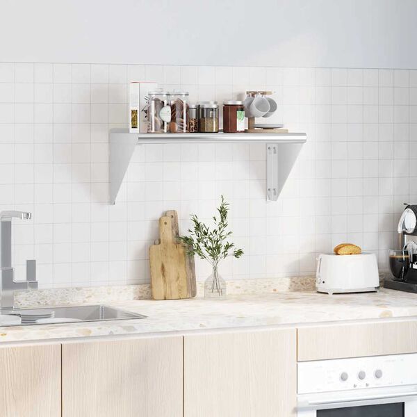 vidaXL v&aelig;ghylde 75x30x31 cm rustfrit st&aring;l s&oslash;lvfarvet