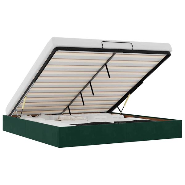 vidaXL osmannisk sengeramme uden madras 180x200 cm fl&oslash;jl m&oslash;rkegr&oslash;n