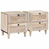 vidaXL Natskab 2 pcs Beige 40 x 33 x 46 cm Massivt akacietr&aelig;