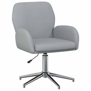 vidaXL Svingbar skrivebordsstol 54 x 58 x 90 cm Lysegr&aring; Stof