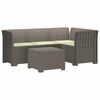 vidaXL 4-personers Have Sofa med Hynder Rattan Look PP Lysegr&aring;