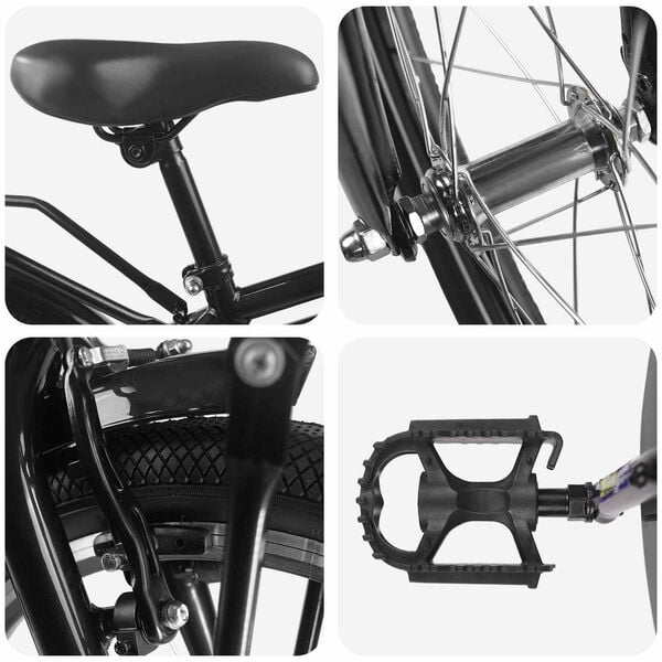 vidaXL B&oslash;rnecykel 18 tommer til 5-7 &aring;r gammel Sort