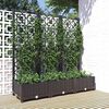 vidaXL haveplantekasse med espalier sort 120x40x121,5 cm PP