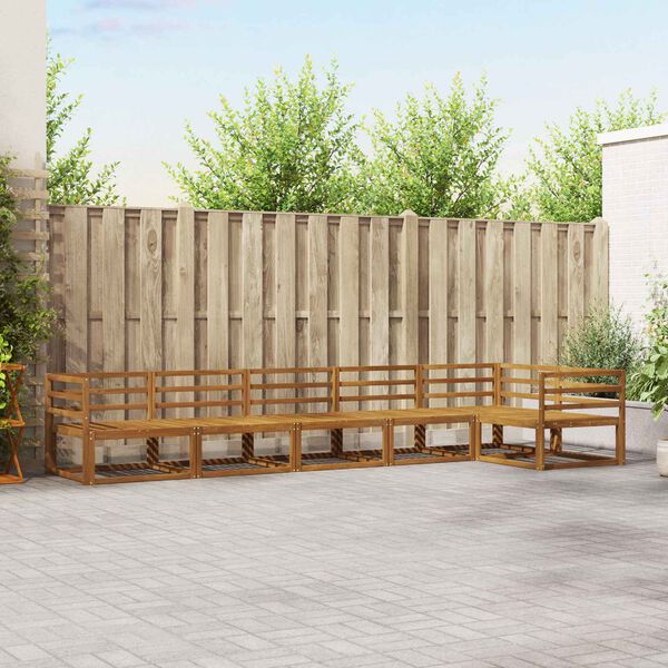 vidaXL Udend&oslash;rs sofagruppe 6 pcs Naturfarvet Massivt Akacietr&aelig;