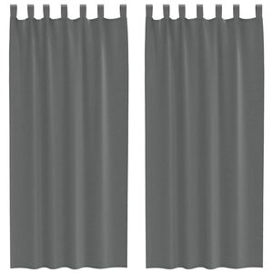 vidaXL voile-gardiner med l&oslash;kker 2 stk. 140x225 cm m&oslash;rkegr&aring;
