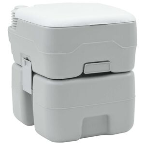 vidaXL Camping toilet Gr&aring; og Hvid 41,5 x 36,5 x 42 cm Polyethylen