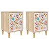 vidaXL Natskab MAINZ 2 stk. Sonoma-eg 36 x 33 x 50 cm Konstrueret tr&aelig;