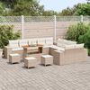 vidaXL Havesofa S&aelig;t med pude 14 pcs Beige og creme polyrattan