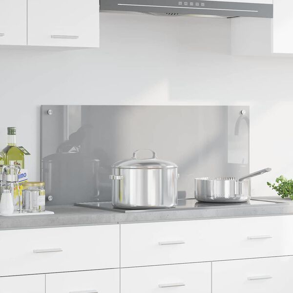 vidaXL Køkken bagvæg Lysegrå 100 x 40 x 0,6 cm hærdet glas