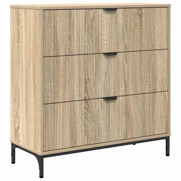 vidaXL Sideboard Sonoma-eg 79,5 x 33 x 82 cm Konstrueret træ
