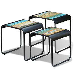 vidaXL indskudsborde 3 dele massivt genbrugstr&aelig;