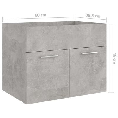 vidaXL badeværelsesmøbelsæt konstrueret træ betongrå