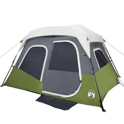 vidaXL 6-personers campingtelt med LED-lys lysegrøn
