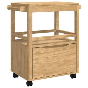 vidaXL K&oslash;kkenvogn FLORO Voks brun 72,5 x 45 x 80 cm Massivt fyrretr&aelig;