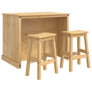 vidaXL K&oslash;kken&oslash; s&aelig;t 3 stk. Honning Voks 112 x 77 x 91,5 cm Massiv fyr
