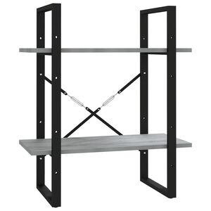 vidaXL bogreol m. 2 hylder 60x30x70 cm konstrueret tr&aelig; gr&aring; sonoma