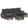 vidaXL Havesofa S&aelig;t 7 stk. Gr&aring; og M&oslash;rkegr&aring; polyrattan