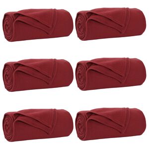 vidaXL Kastet&aelig;pper 6 stk. Bordeaux R&oslash;d 270 x 240 cm 5.08 kg Fleece