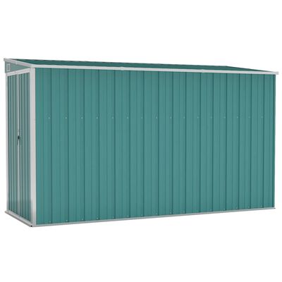 vidaXL vægmonteret haveskur 118x288x178 cm galvaniseret stål grøn
