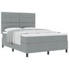 vidaXL Box spring seng med madras Lysegr&aring; 140 x 200 cm Stof