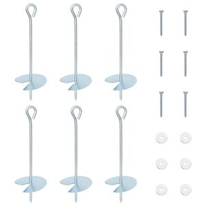 vidaXL Jordanker 6 pcs S&oslash;lv &Oslash;10 x 30 cm Galvaniseret metal