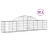 vidaXL buede gabionkurve 13 stk. 200x30x40/60 cm galvaniseret jern