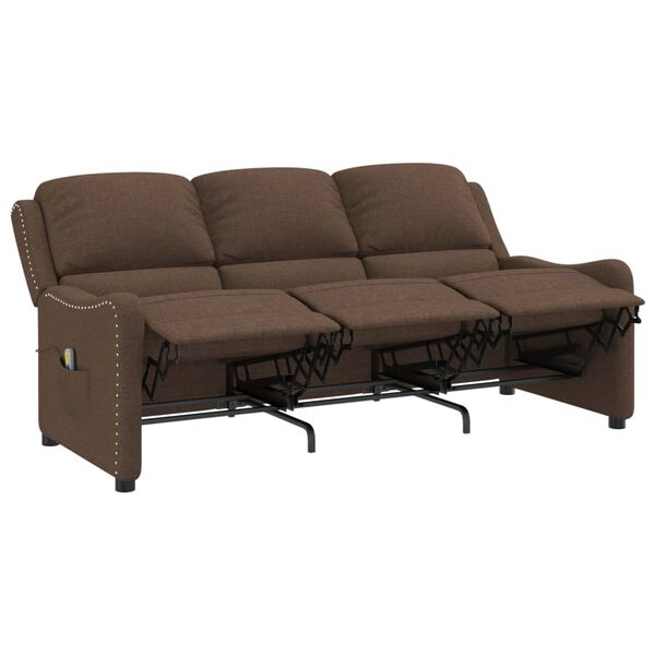 vidaXL 3-personers massagestol stof brun