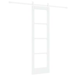 vidaXL Skyded&oslash;r 61 x 198,5 cm Massivt fyrretr&aelig; og glas Hvid