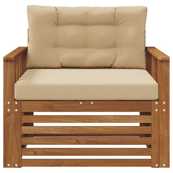 vidaXL Udend&oslash;rs sofagruppe Soli Akacietr&aelig; og polyester Naturfarvet