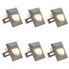 vidaXL udend&oslash;rs LED-v&aelig;glamper 6 stk. 2 W kvadratisk s&oslash;lvfarvet
