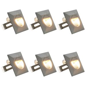 vidaXL udend&oslash;rs LED-v&aelig;glamper 6 stk. 2 W kvadratisk s&oslash;lvfarvet
