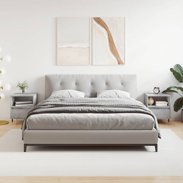 vidaXL sengeborde 2 stk. 40x35x50 cm konstrueret træ betongrå