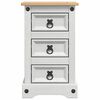 vidaXL Sengebord Corona Hvid 35 x 32,5 x 58 cm Massiv fyrretr&aelig;