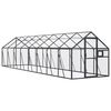 vidaXL voliere 1,79x8x1,85 m aluminium s&oslash;lvfarvet