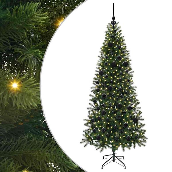 vidaXL Kunstigt juletr&aelig; med 300 LED'er Gr&oslash;n 180 cm PE og PVC