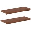 vidaXL Trappe Tread 2 stk. 70 x 25 x 2 cm M&oslash;rk Brun Massivt Eg Tr&aelig;