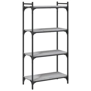 vidaXL bogreol 60x30x120 cm 4 hylder konstrueret tr&aelig; gr&aring; sonoma-eg