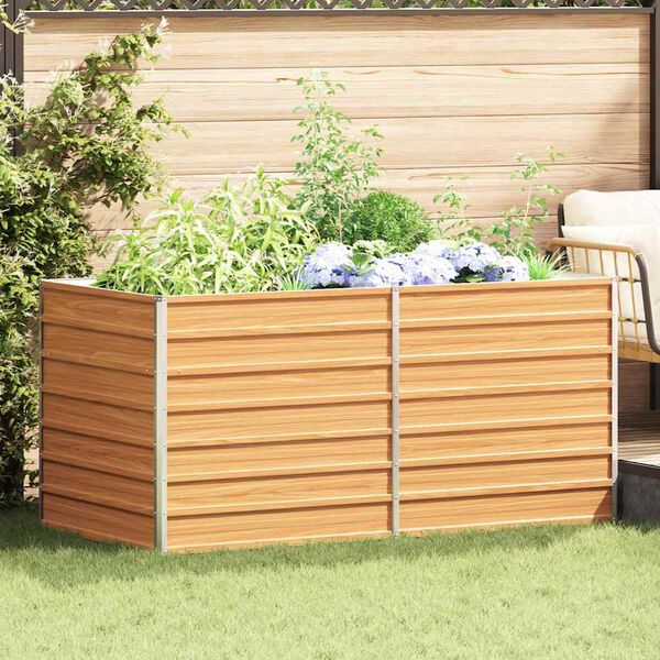 vidaXL h&oslash;jbed 160x80x77 cm galvaniseret st&aring;l s&oslash;lvfarvet