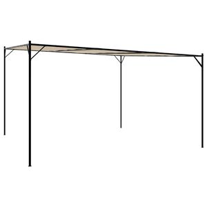 vidaXL pavillon 4x4 m 180 g/m&sup2; stof og st&aring;l beige