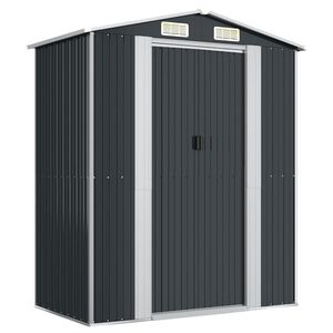 vidaXL haveskur 192x108x223 cm galvaniseret st&aring;l antracitgr&aring;