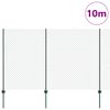 vidaXL Hegn med post Gr&oslash;n 1,6 x 10 m St&aring;l og PVC