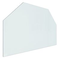vidaXL glasplade til pejs 80x50 cm sekskantet
