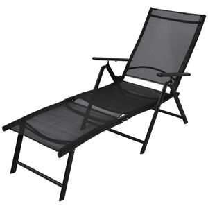 vidaXL foldbar liggestol aluminium sort