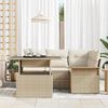 vidaXL Havesofa S&aelig;t med pude 5 pcs Beige Poly rattan